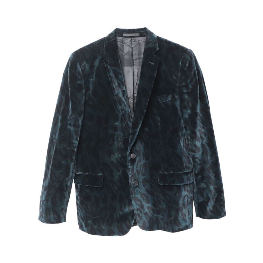 Versace Animal Print Blazer in Green Velvet